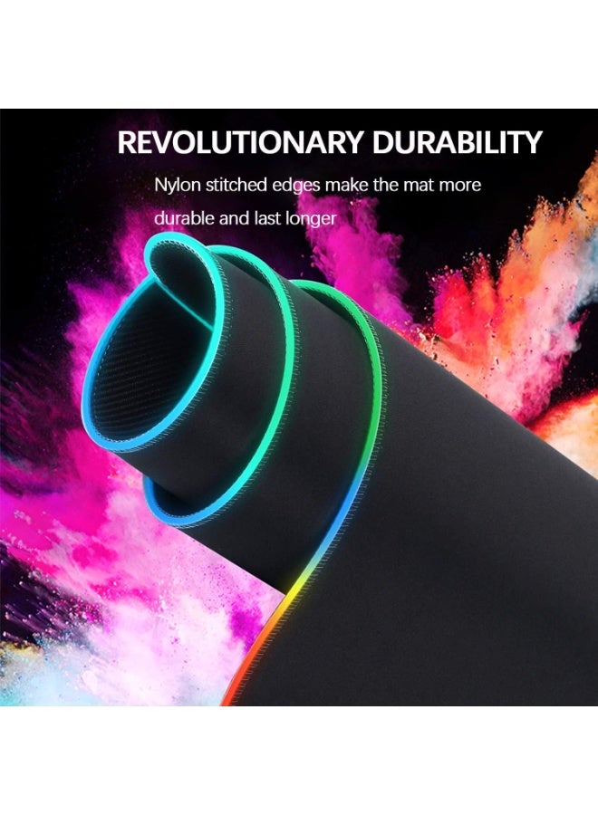 لوحة ماوس الألعاب 002 RGB ، 14 أضواء أنماط USB منافذ فائقة الحجم لينة للغاية وممتدة للغاية، قاعدة مطاطية مضادة للانزلاق لوحة مفاتيح الكمبيوتر حصيرة 31.4 × 11.8 بوصة - Image 2